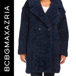 BCBGMAXAZRIA LonglineFaux
Fur Coat in Sapphire Size M